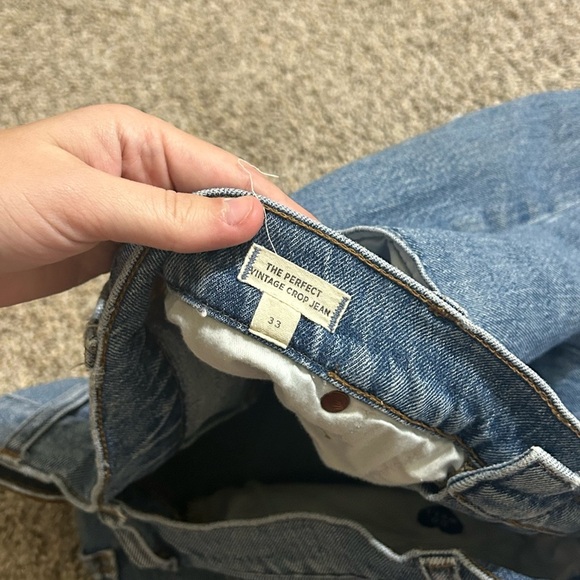 Madewell THE PERFECT VINTAGE CROP JEAN Blue Cotton Women's Size 33 High Waist - Picture 8 of 10